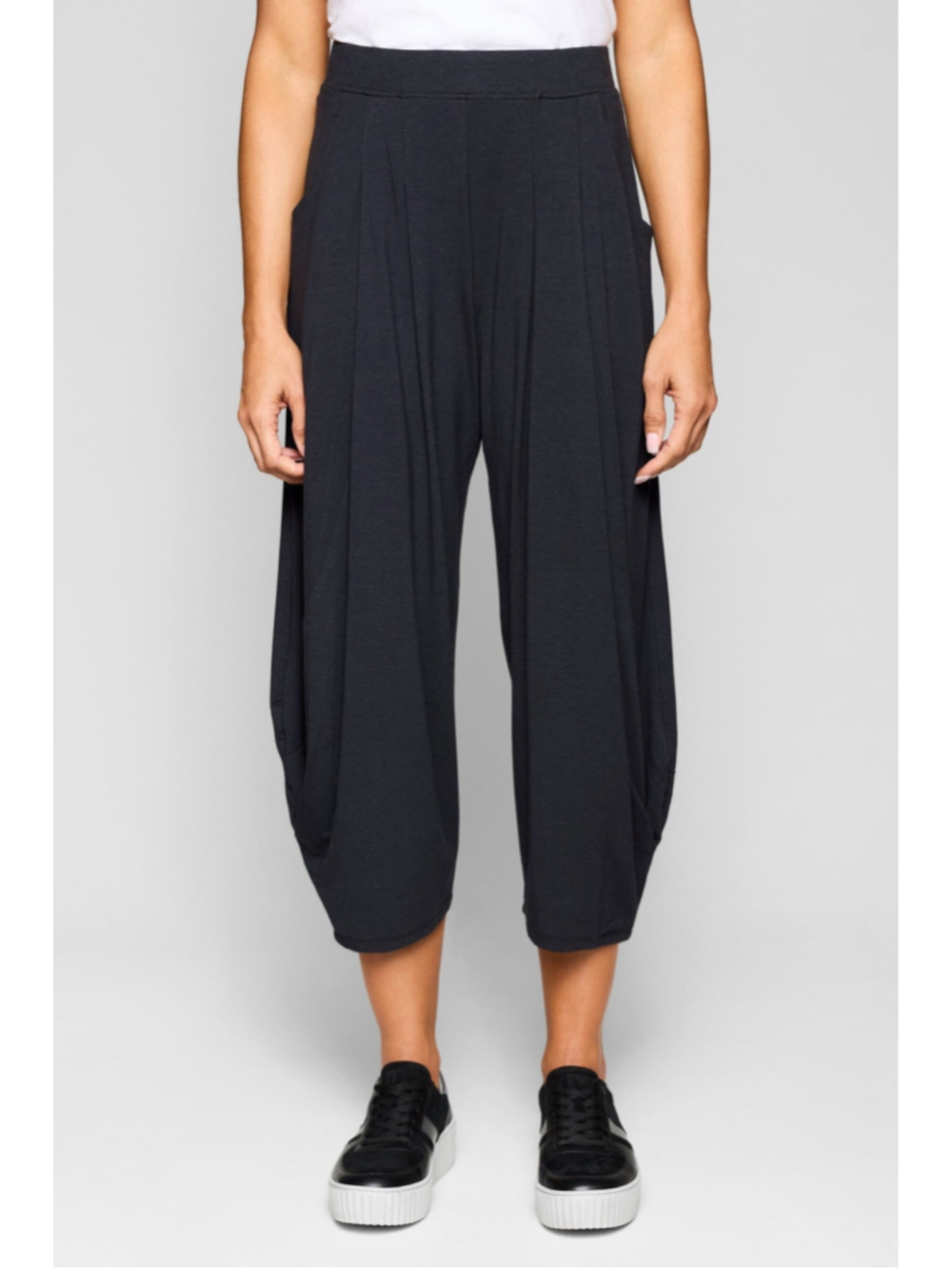 Lisa Bayne Lantern Barrel Pants Black Size M Lagenlook Art To Wear